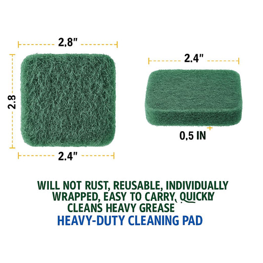 16-Pack Individually Wrapped Green Stainless Steel Soap Pads | Reusable Steel Wool Soap Pads | Leak-Proof Scouring Pads Metal Scrubber