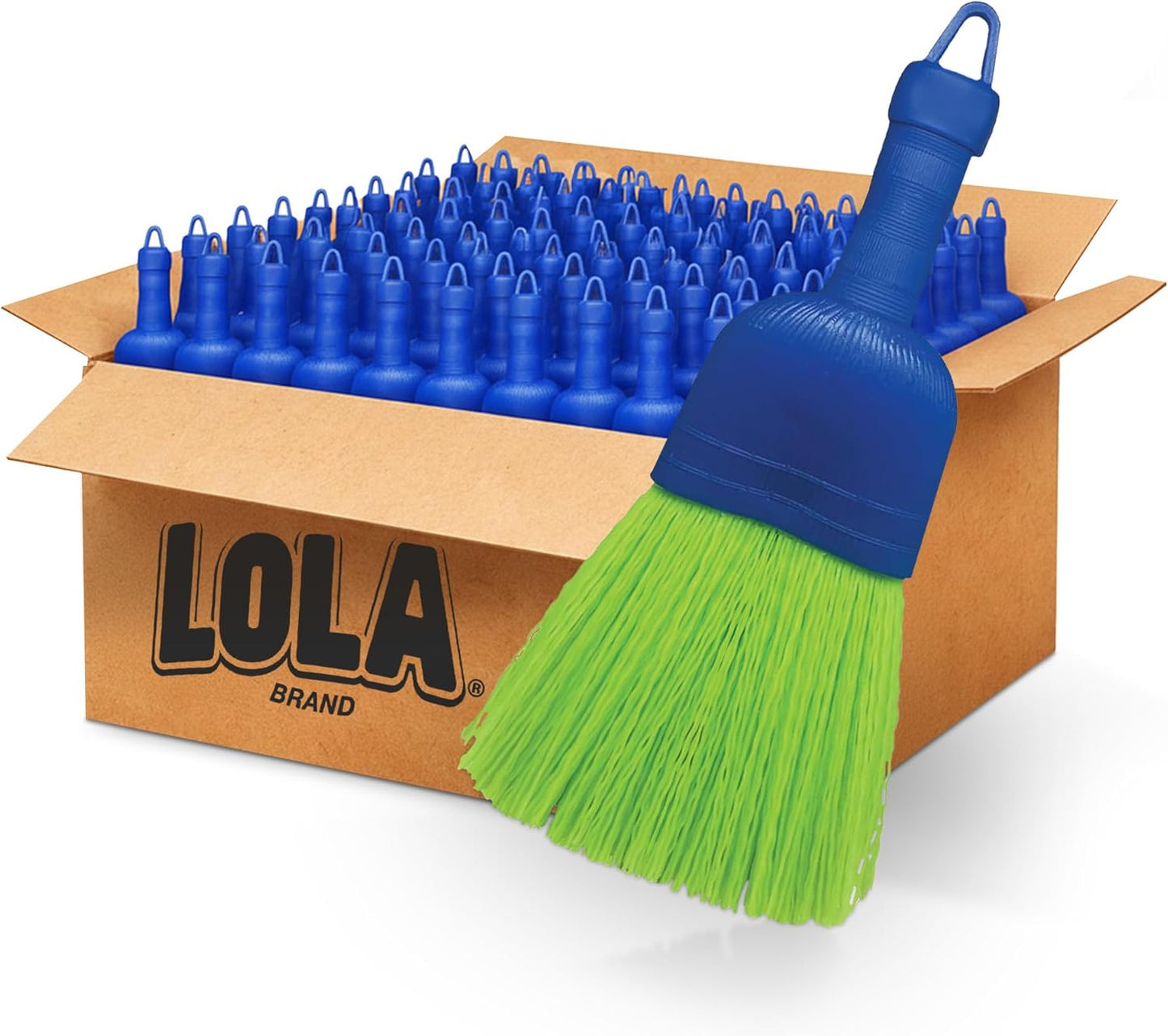 LOLA Whisk Broom, Hand Brush, Durable Bristles, Whisks Away Dirt & Debris, Compact, Hang Hole for Easy Storage, Indoor/Outdoor, 1 Pack
