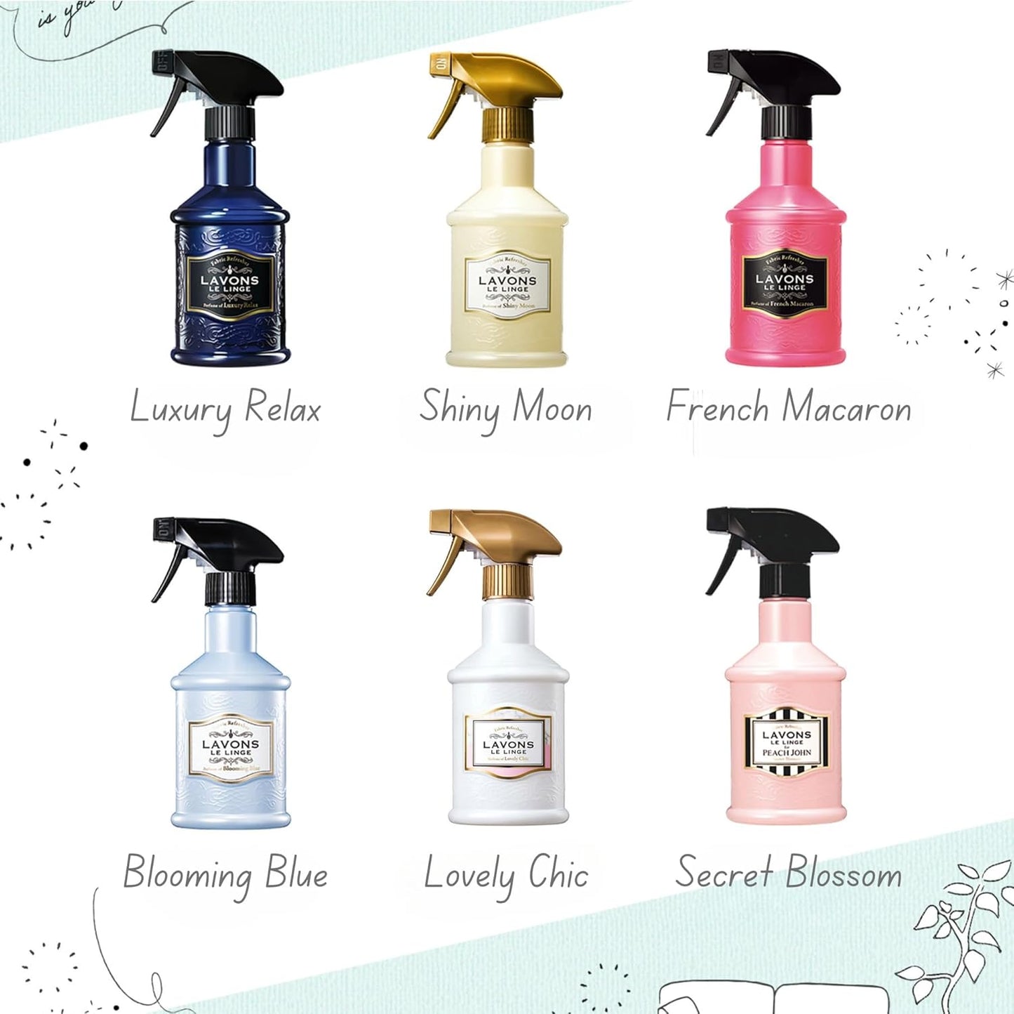 LAVONS Fabric Spray Freshener for Carpet Fresh, Pet Safe Linen Spray for Bedding, Organic Fabric Refresher Spray for Home & Offices, Natural Carpet Freshener from Japan, 12.5 Fl Oz SHINY MOON