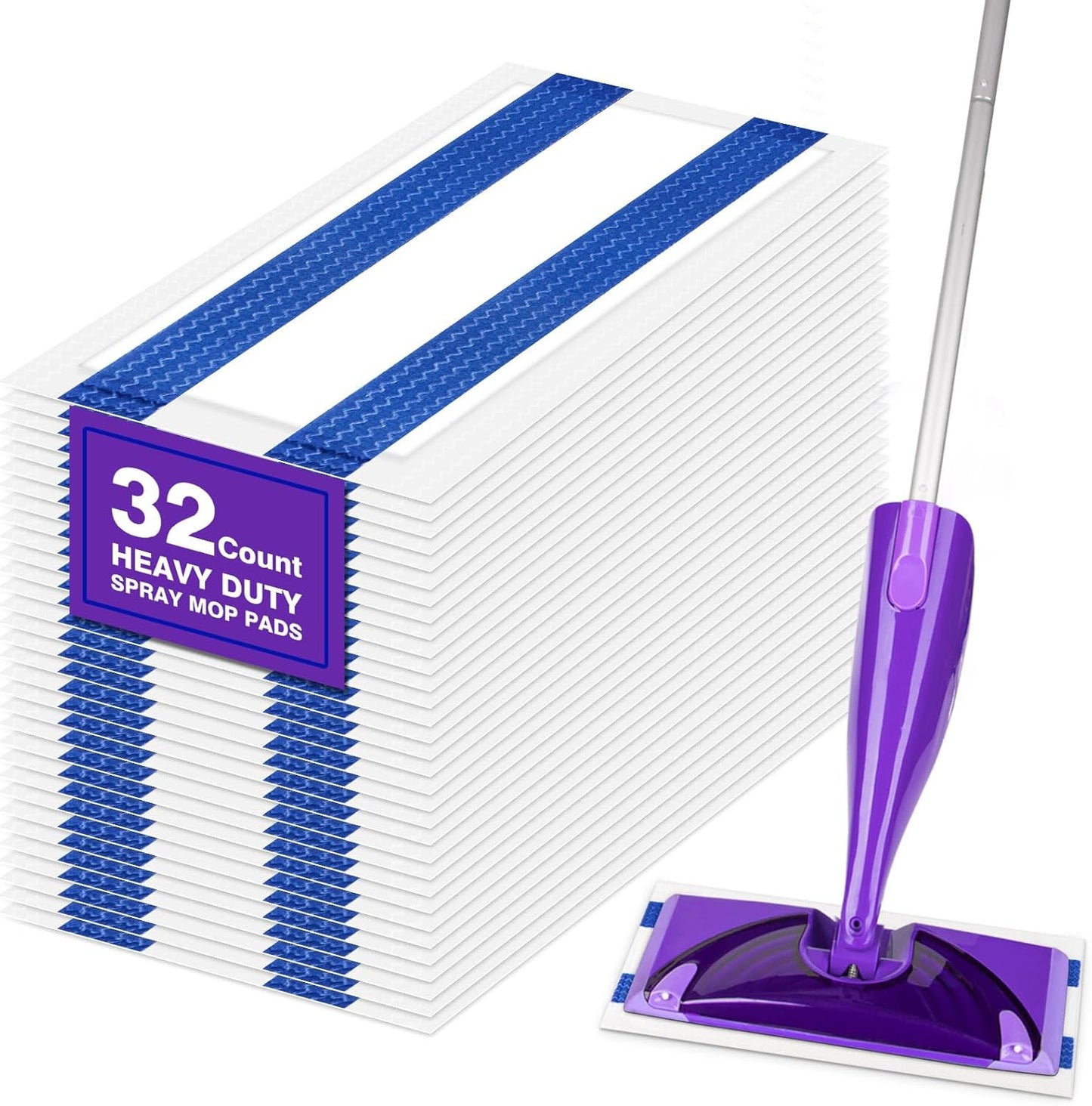 HOMEXCEL Multi-Layer Dry Floor Mop Pads Refills Compatible with Swiffer Wet Jet-All Purpose Multi Surface Floor Cleaner Spray Mop Pads Replacement for Hardwood Floor,16 Count