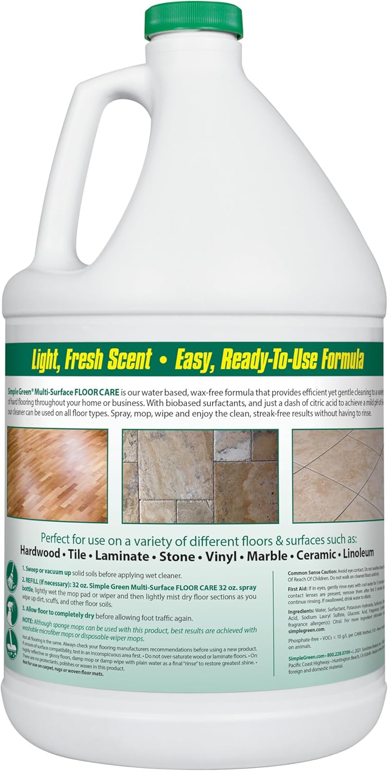 Multi-Surface Floor Care - Cleans Hardwood, Vinyl, Laminate, Tile, Concrete and Other Wood - pH Neutral Floor Cleaner 32oz