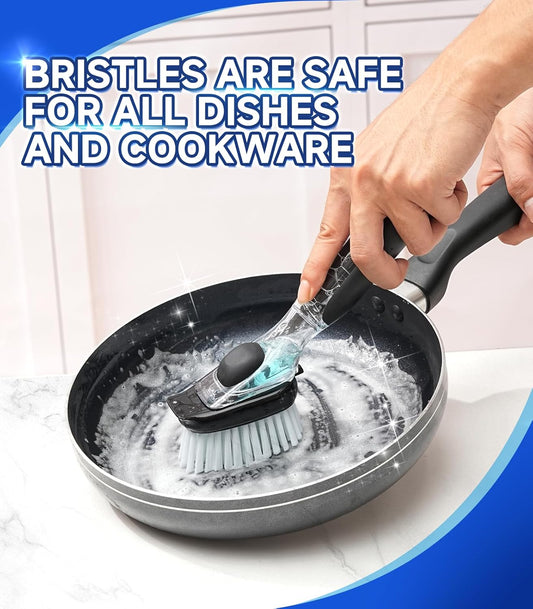 Dish Brush Refills Head for OXO - 4 Pack Dish Brush Cleaning Soap Dispensing Head Replacement for Scrubber, Kitchen Dish Brush Replacement Head for OXO Dish Brush Refill Head