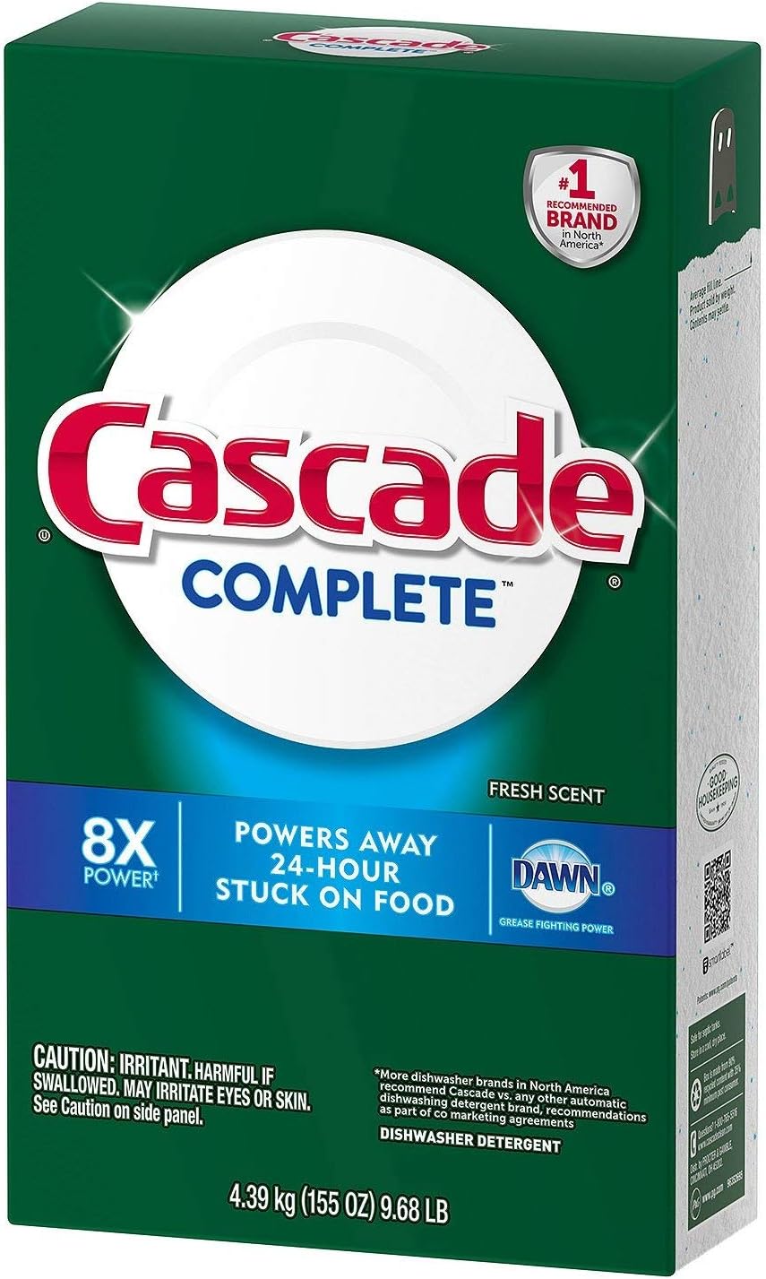 Cascade Complete Powder Dishwasher Detergent, Fresh Scent, 75 oz, White