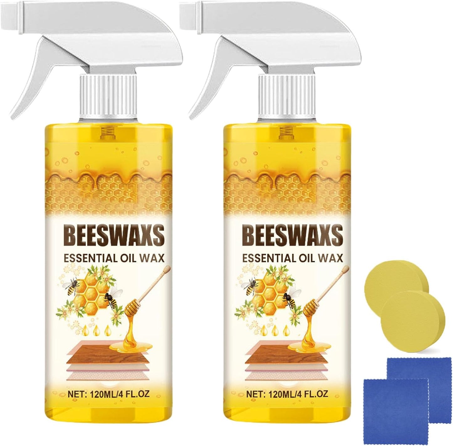 Natural Micro-Molecularized Beeswax Spray, Beeswaxs Essential Oil Wax, Multi-Purpose Furniture Beeswax Wood Polish, Wood Cleaner Repairing and Care Spray, Restores Shine & Removes Scratches (1)
