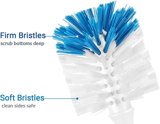 Bottle Brush Cleaner Set—Long Water Bottle Brushes with Dual & Stiff Bristles for Tumblers, Cups, Glassware & Baby Bottles, 4 Pack