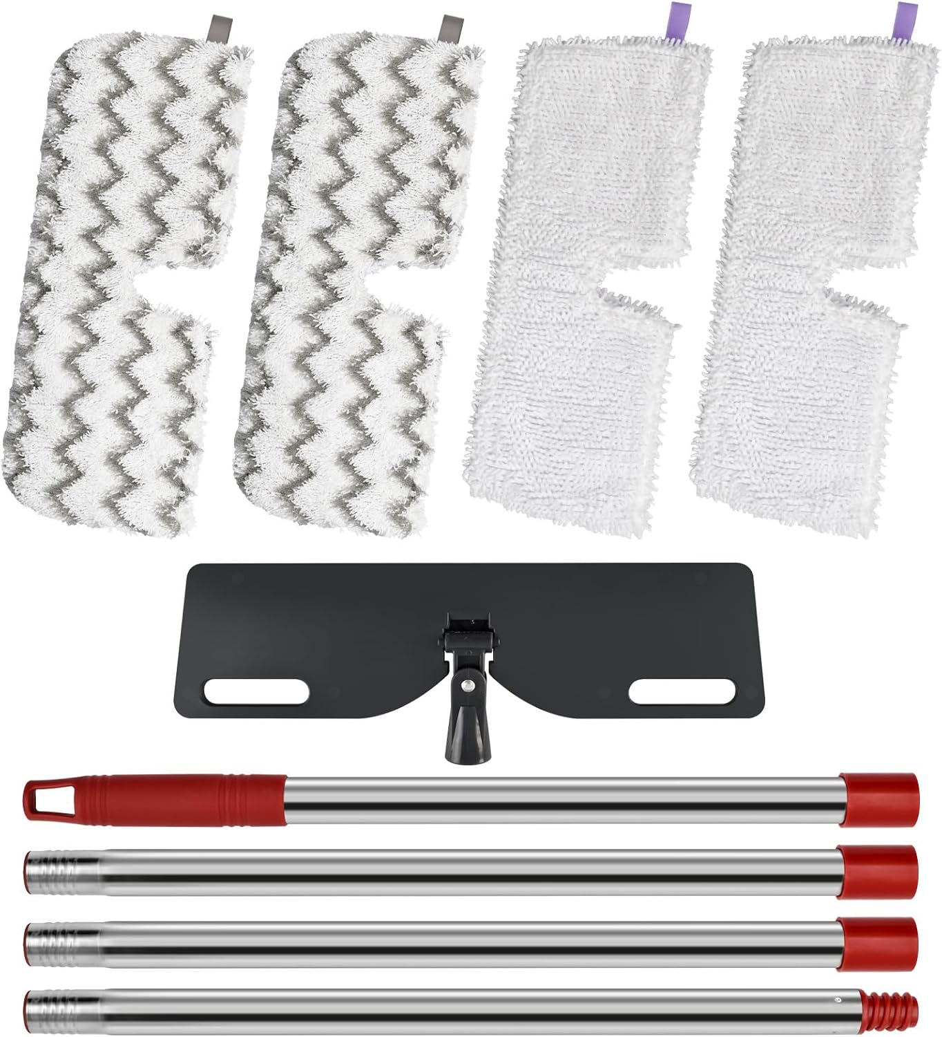 Microfiber Dust Mop Set for Floor Cleaning, Flat Mop for Wet & Dry to Clean Washable Flip Mops Pad for Ocedar Hardwood Floor 'N More 3-Action Mop, Adjustable 58" Mops Handle & 2 Reusable Refill & Base