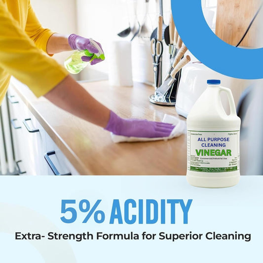 All Purpose Cleaning Vinegar, 5% Acidity | Multi-Purpose Household Surface Cleaner, Safe for Laundry, Effective Deodorizer, Ready to Use- 1 Gallon (Pack of 1)