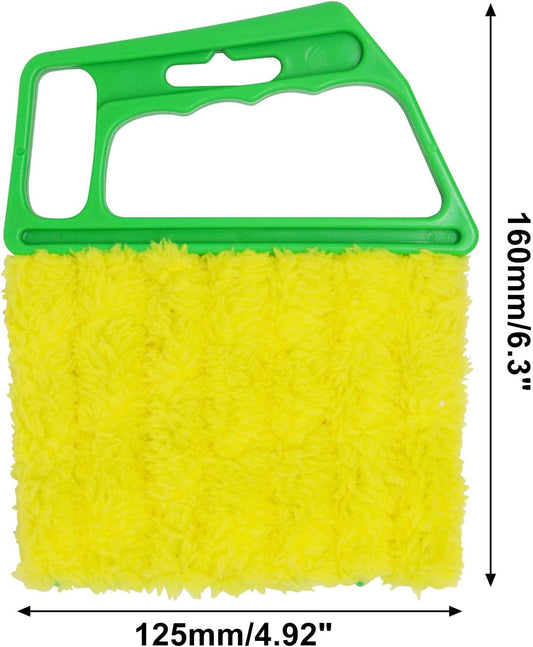 4pcs Blind Cleaner Duster Tool, Blind Duster for Vinyl Blinds Window Venetian 7 Finger Dusting Cleaner Brush for Window, Air Conditione Dust Dirt (Blue & Green)