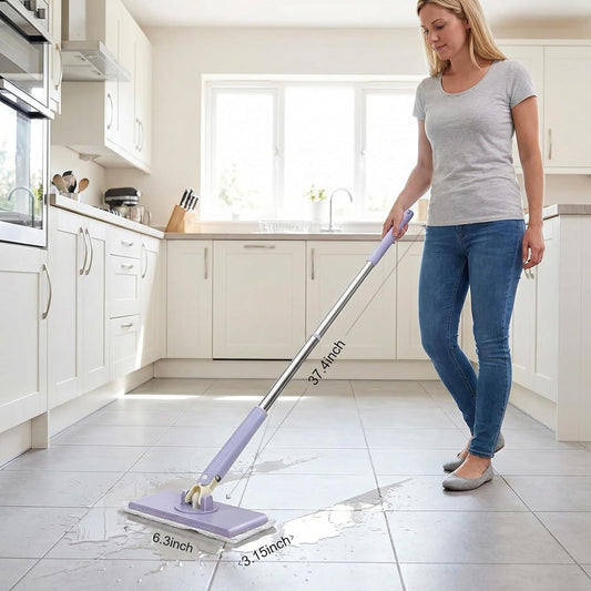 2026 Upgraded Snap Grip Mini Mop, Zero Touch Mini Mops, Cloth Changing Mini-Mop with Automatic Hands Free Push Pull Handle, Disposable Dust Mop, with 5 Non Scratch Wire dishcloths (45.3in+10cloths)