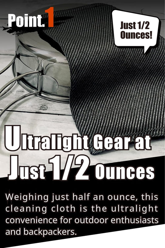 Ultralight 1/2oz Scrubber 316L Stainless Steel Cloth Heat Resistant 1200℉ Ultra-Durability Quick-Drying & Sterilization Backpacking Camp Hiking Trekking
