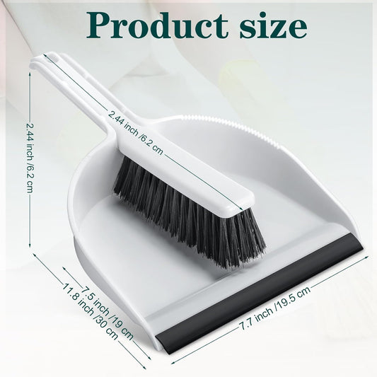 Zubebe 12 Pcs Mini Dustpan and Brush Set, Small Broom and Dustpan Set Small Cleaning Brush Portable Hand Broom Set for Home Office Kitchen Table Desktop Floor Cleaning Supplies
