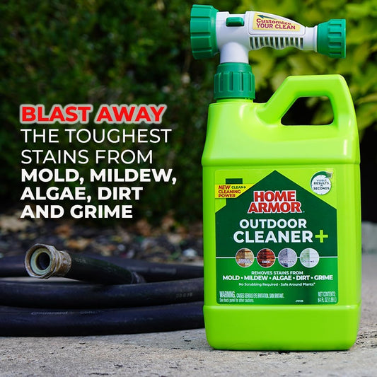 Home Armor Outdoor Cleaner Concentrate, 1 gal., Remove Stains from Mold, Mildew, Algae, Dirt and Grime for Visible Results in Seconds, No Scrubbing Required, Plant Safe