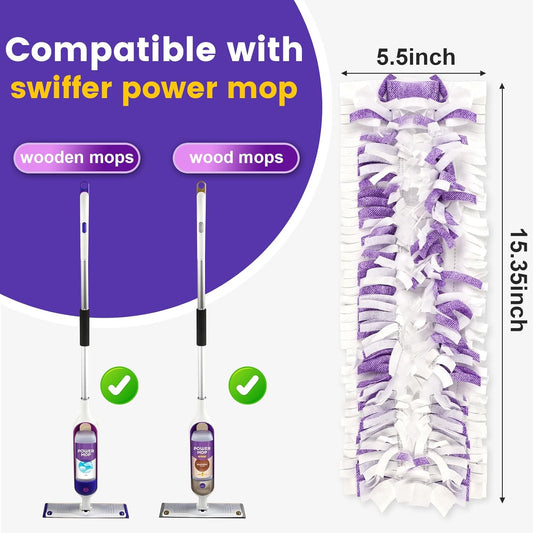 5X Cleaning Power Mop Pads Compatible with Swiffer PowerMop, Disposable Mopping Pad Refills for Cleaning, Multi-Surface Wood Floor Replacement Pads(32 Pack)