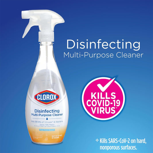 Clorox Disinfecting All-Purpose Cleaner 32 Oz and Bathroom Cleaner, Household Essentials, 30 Oz, Pack of 3