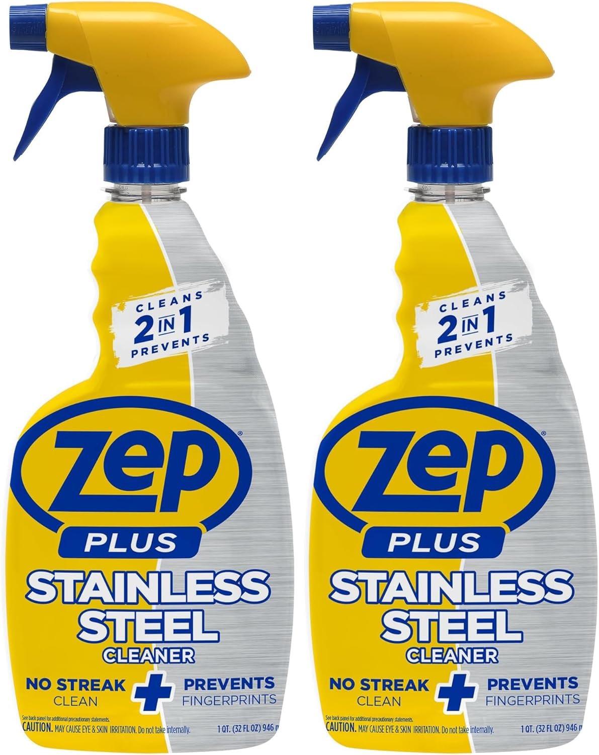 Zep Plus Stainless Steel Cleaner - 32 Fl OZ - R53512-2-in-1 benefits clean while preventing future fingerprints and smudges.