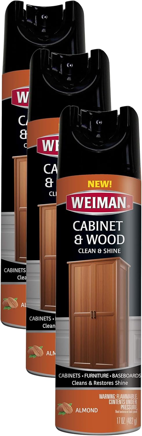 Weiman Cabinet & Furniture Polish - 17 Ounce - Aerosol Protect Clean Polish Wax Your Wood Tables Chairs Cabinets