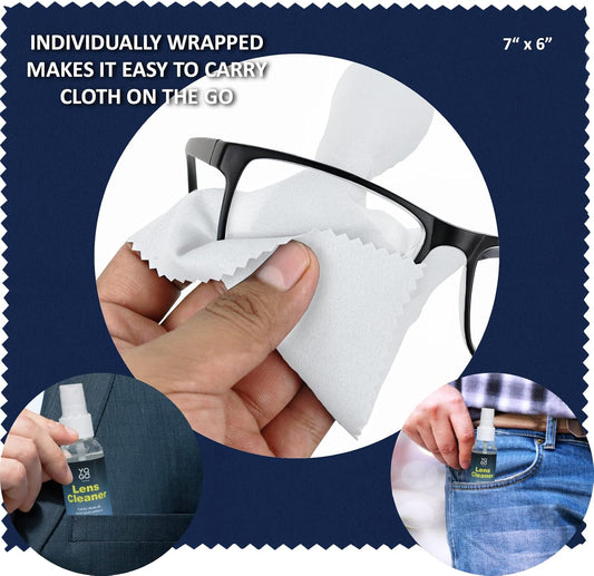 Lens Cleaner Spray 2 Eyeglass Cleaner Bottels, with 4 Microfiber Cloths Kit Ammonia and Streak Free Safe for Eyewear and Electronics