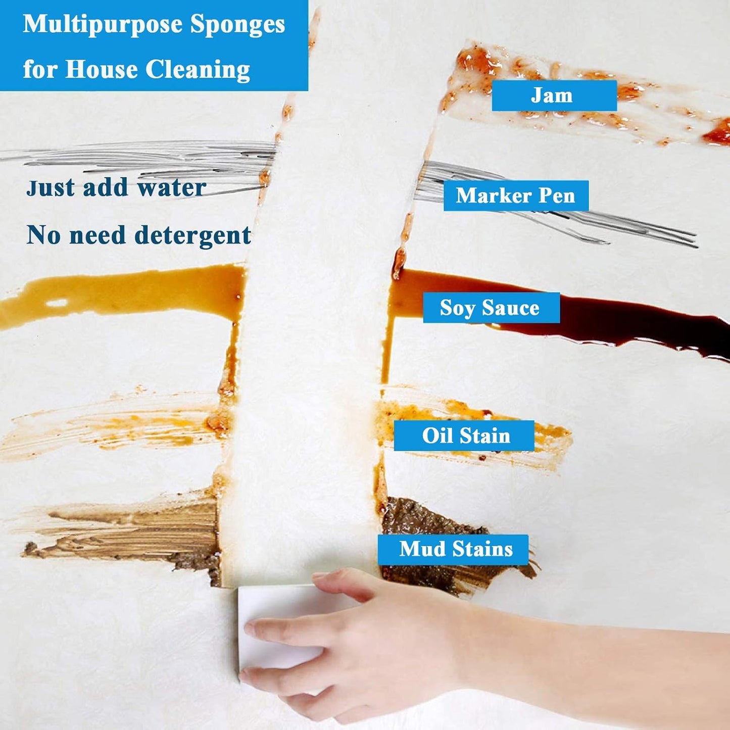 Magic Sponge Eraser Sheets, 52Pcs All-Purpose White Melamine Sponge Convex Point Disposable Magic Cleaning Wipes for Furniture Kitchenware, Hard-to-Reach Places, Shoe