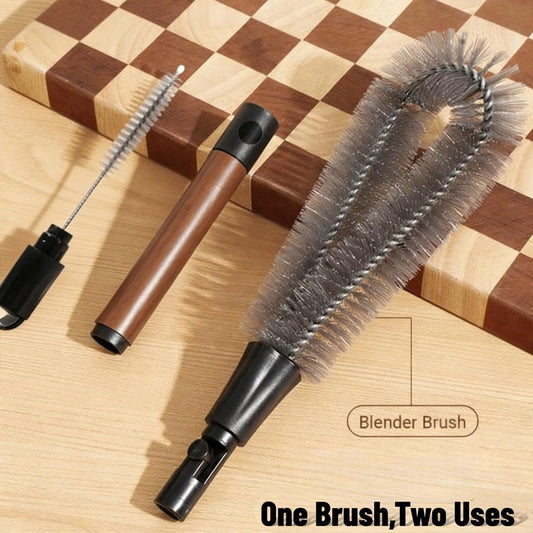 2-in-1 Detachable Dual-Head Bottle Brush, Blender Cleaning Brush for Fruit Juicer, Cup Lid & Kitchen Appliances, Food-Grade Bristles for Deep Cleaning