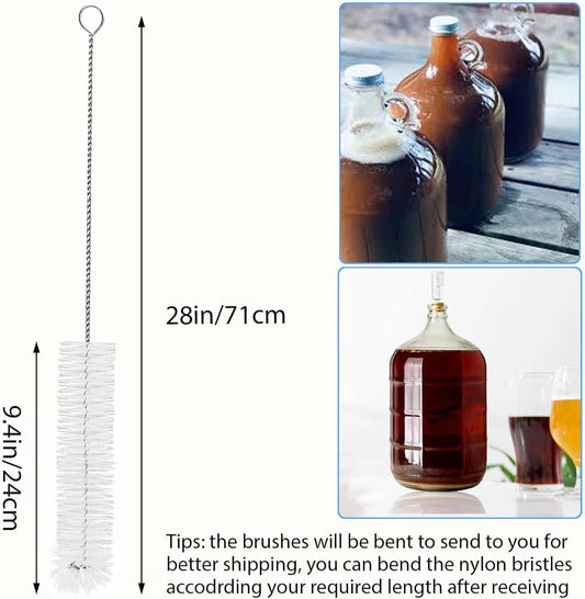 2 Pack 28inch Carboy Brush Carboy Cleaning Brush Carboy Bottle Brush Carboy Brushes for Cleaning Nylon 5 Gallon Carboy Brush for 3 5 6 6.5 Gallon Glass Carboys Corny Kegs Wine Making Home Brewing