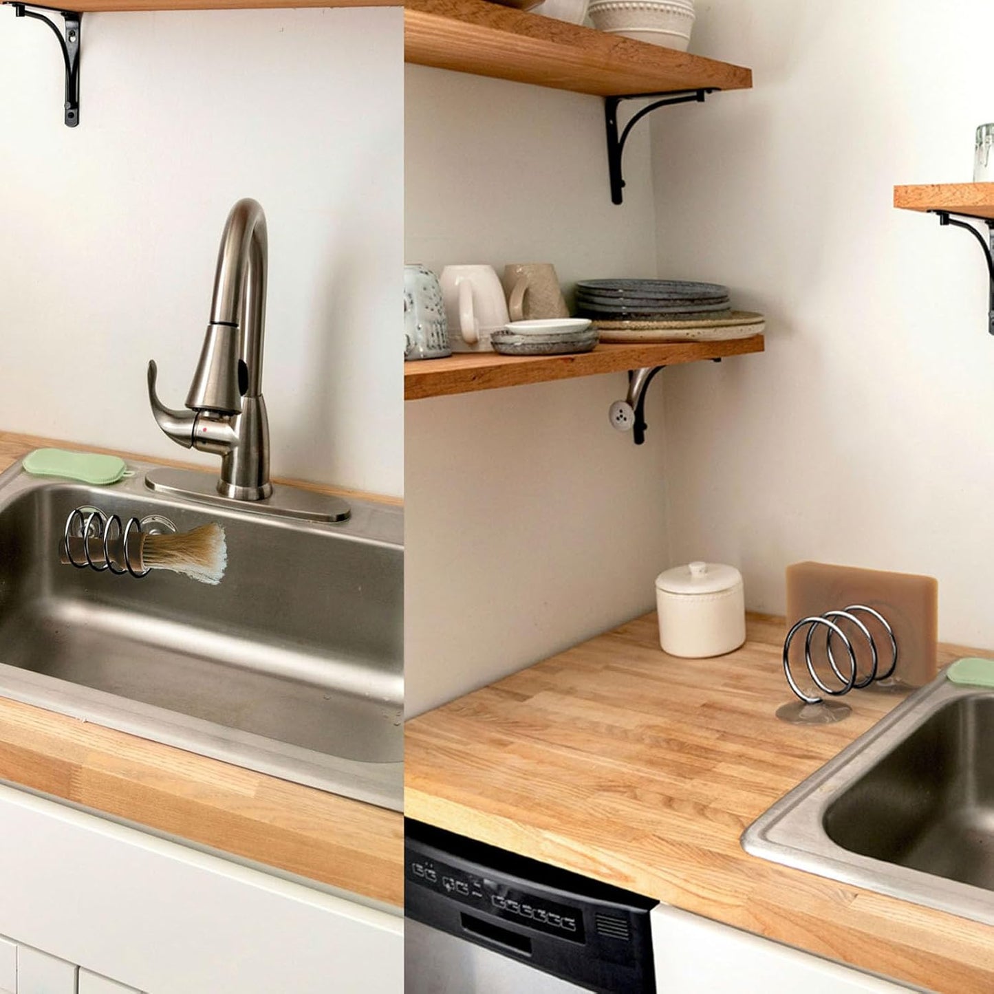 Soap Dispensing Palm Brush Holder Sink Sponge Dish Brush Holder With Traceless Suction Cup for Kitchen Brush Dish Brush With Soap Dispenser Pot