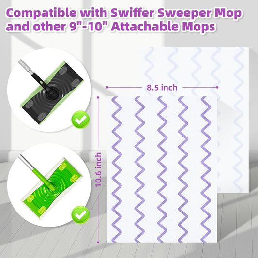 50 Count Microfiber Mop Pads Compatible with Swiffer Powermop, Disposable or Reusable Replacement Pads for Wet & Dry Use, PowerMop Refills for Multi-Surface Floor Cleaning