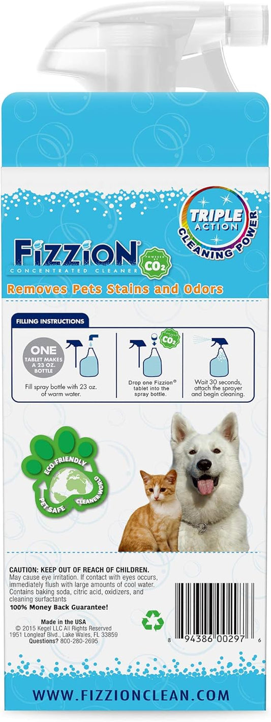 Fizzion Pet Stain and Odor Remover 23 ounce Empty Spray Bottle with 2 Refills