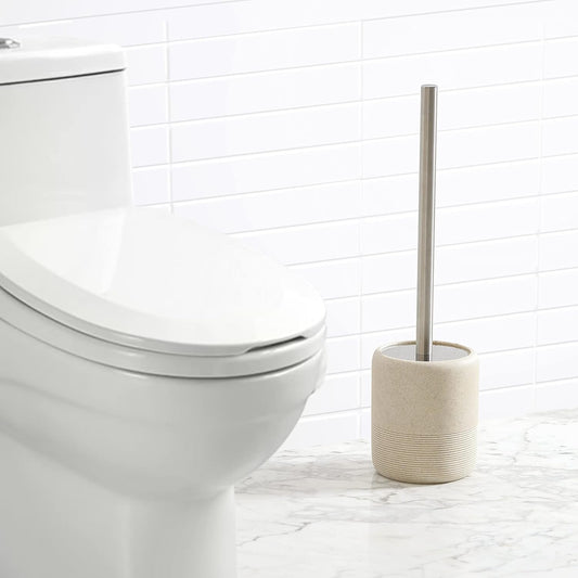 Bathroom Accessory Toilet Brush and Holder (Beige)