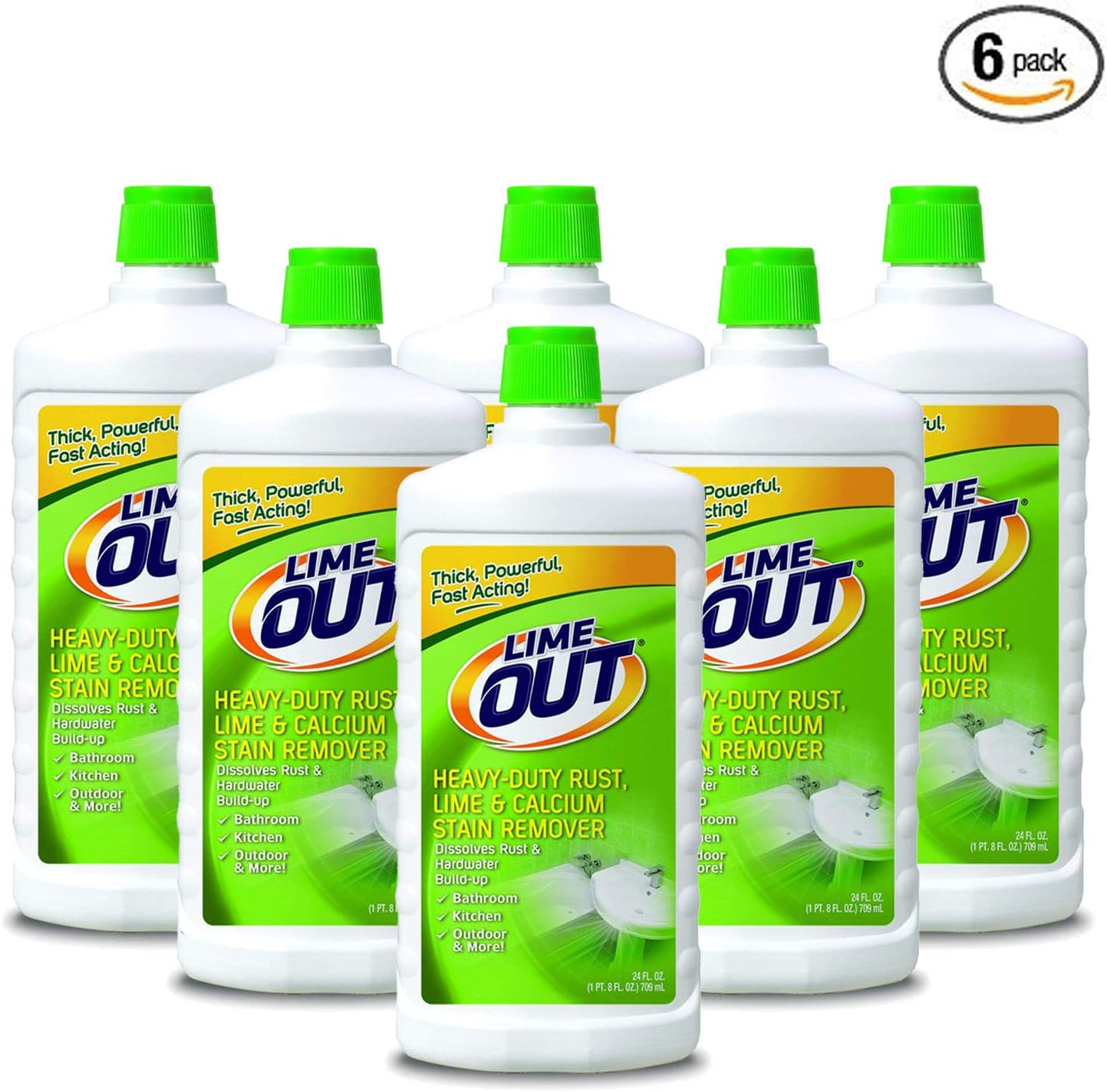 Lime OUT Heavy-Duty Rust, Lime & Calcium Stain Remover, Multi Purpose Cleaner, 24 Ounce,