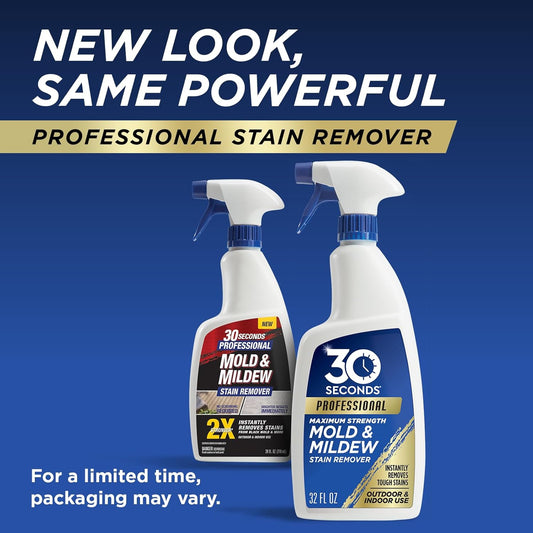 30 SECONDS Pro Mold and Mildew Stain Remover | Scrub Free | Brighter Results Instantly | Ready To Use | 32 Fl. Oz.