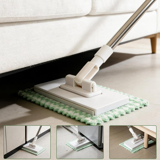 Mini Mop with 39in Handle ,Disposable Dust Mop with 10 Reusable Cloths,No-Touch Attach & Remove Cloth Instantly,Small Disposable Dust Mop Set for Multi Surface Cleaning