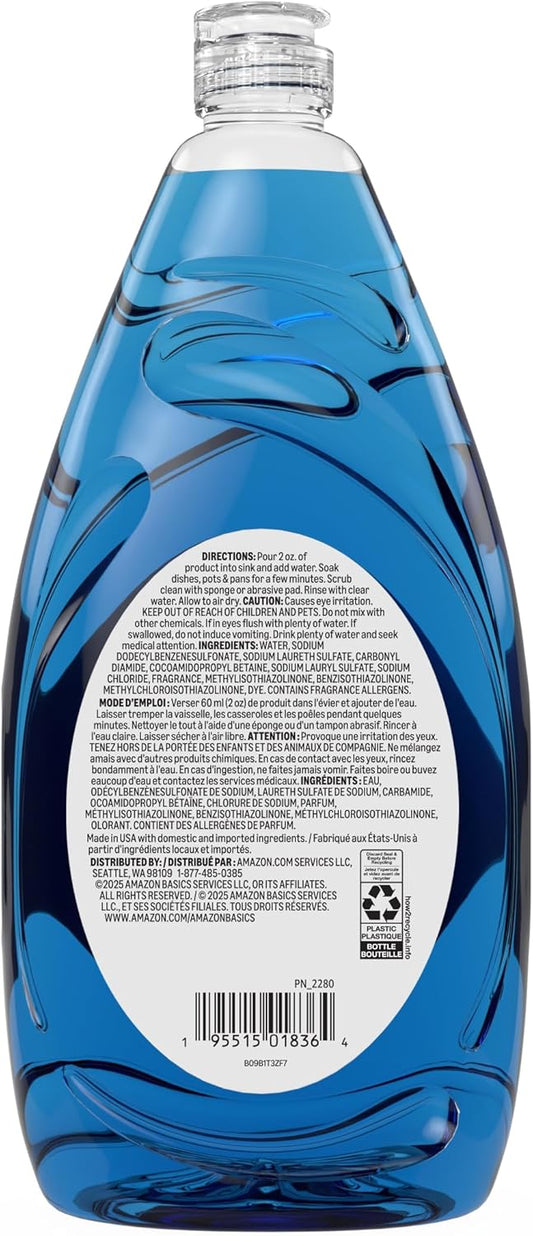 Amazon Basics Dish Soap, Fresh Scent, 30 fl oz, Pack of 4, Packaging May Vary