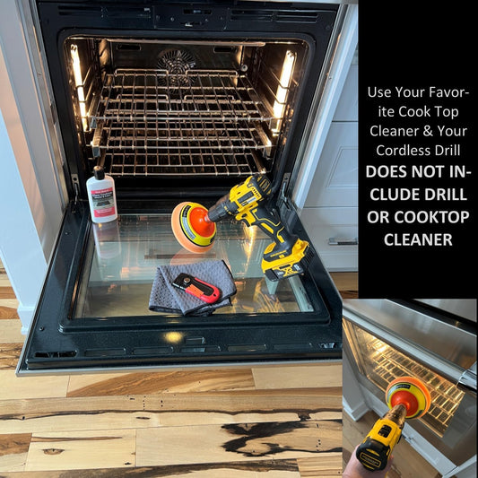 SmoothOperator PROFESSIONAL Drill Powered Glass Ceramic Cooktop Cleaner Oven Door Glass Stove Top Polisher ~ HexaMax M780 Proprietary Non Abrasive Cleaning/Polishing Material