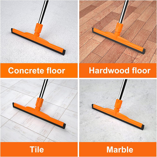 ITTAR Heavy-Duty Floor Squeegee, 62" Adjustable Handle, EVA Foam Blade, Ideal for Concrete, Garage, Patio & More