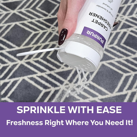 PURPUR Carpet Freshener & Deodorizer Powder | Pet Fresh Odor Eliminator for Carpets, Rugs, and Upholstery | Safe for Pets & Kids | Natural Lavender & Orange Scent | Bundle