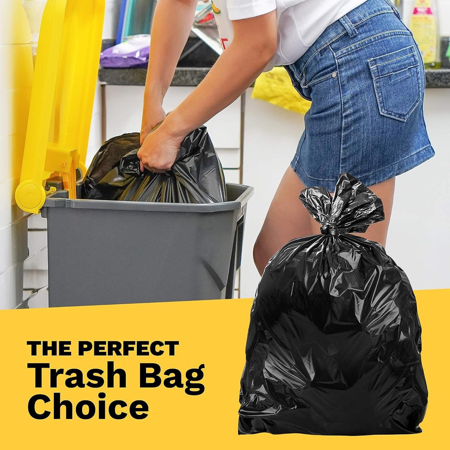 ToughBag 55 Gallon Contractor Trash Bags, 2 Mil Thick (30 Count) - Heavy Duty Drum Liners, Industrial & Commercial Black Garbage Bags - Made in USA