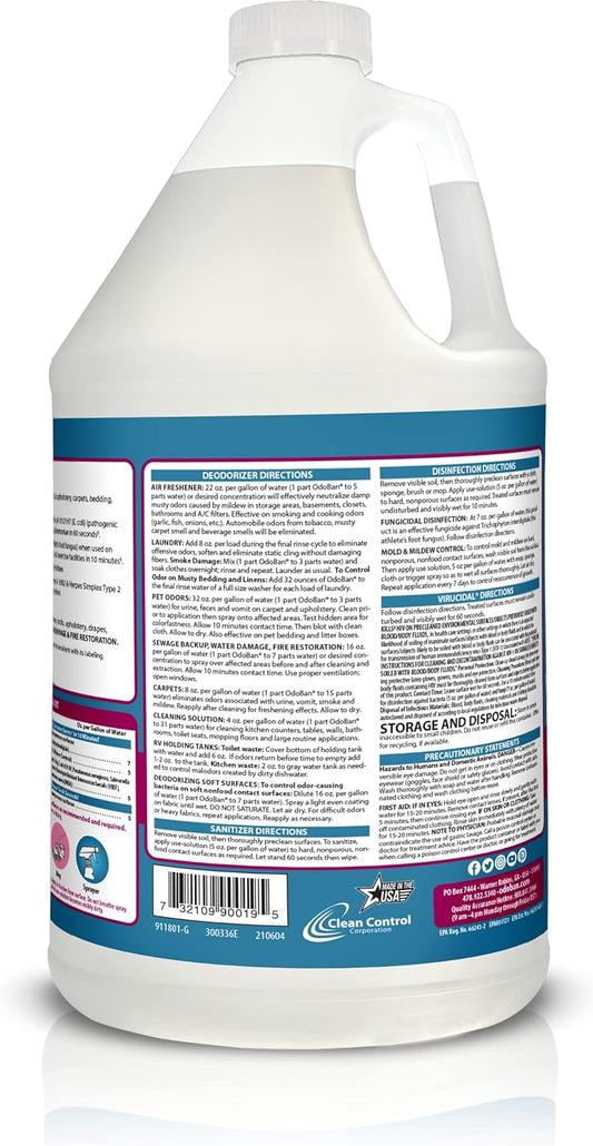 OdoBan Ready-to-Use Disinfectant and Odor Eliminator, Set of 3, 4 Ounce Travel Spray, 32 Ounce Spray, 1 Gallon Concentrate, Original Eucalyptus Scent