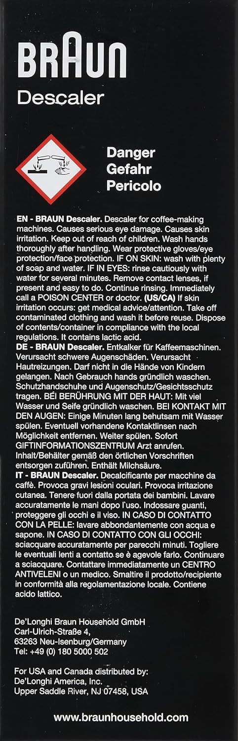 Braun Coffee Maker Descaling Solution (200ml)