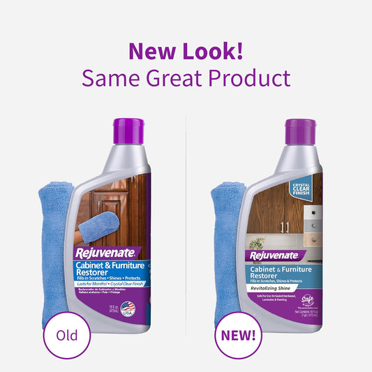 Rejuvenate Cabinet And Furniture Restorer Fills In Scratches, Shines And Protects Indoor Cabinets And Furniture, 16 Ounces