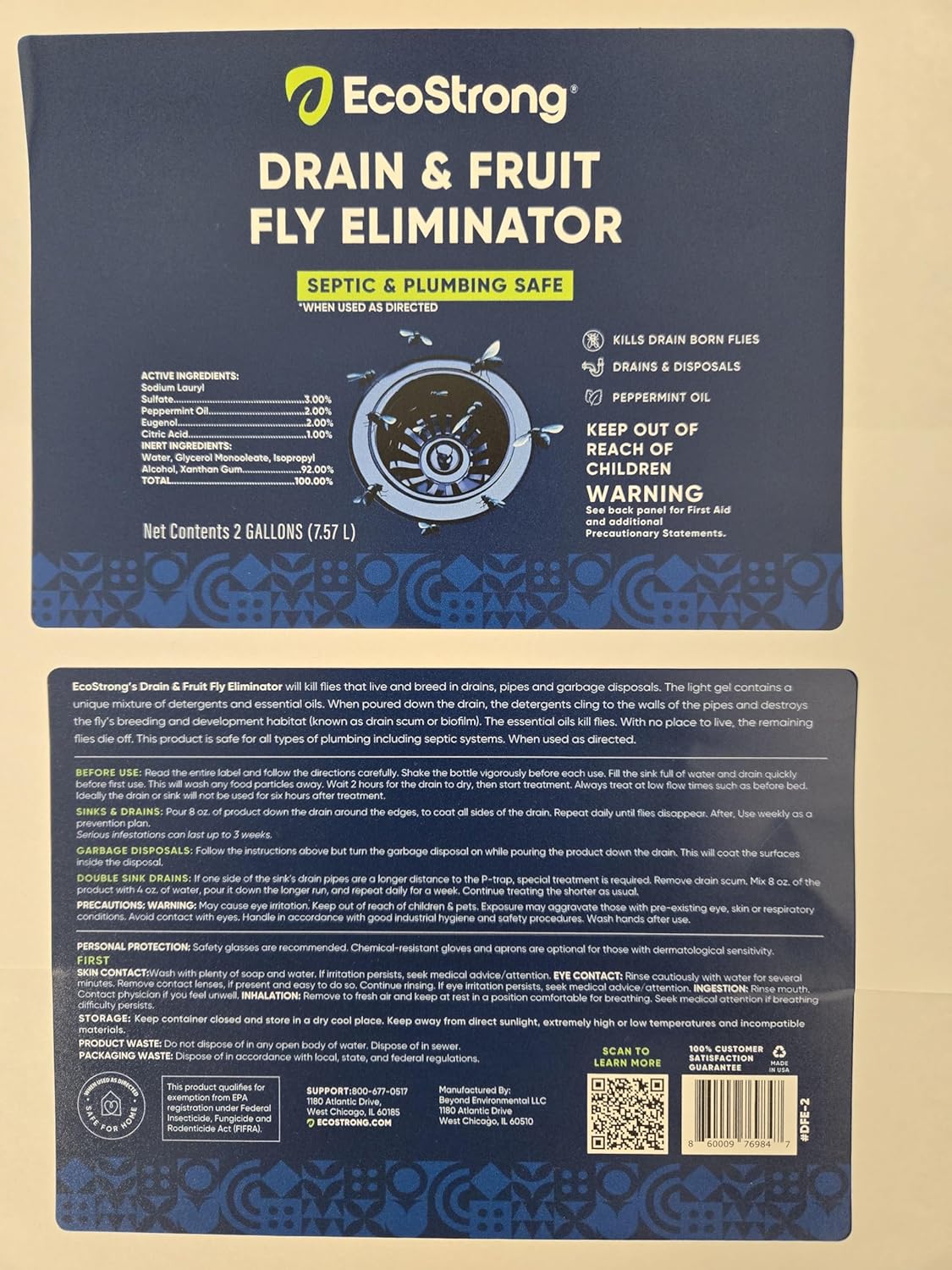 Fruit Fly Drain Treatment | Drain Fly Eliminator | All-Natural, Eliminates Gnats, Sewer Flies and More - Works in All Drains - 1 Gallon