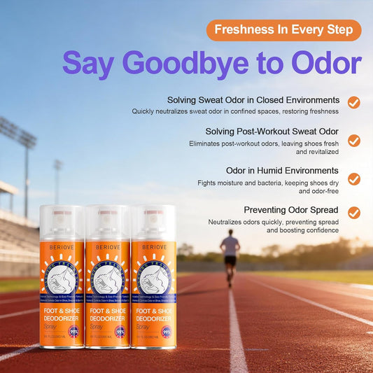 Long-Lasting Shoe Deodorizer Spray : Foot Odor Eliminator for Men’s & Women’s Shoes - Shoe Odor Eliminator for All Footwear Types (3 Pack)