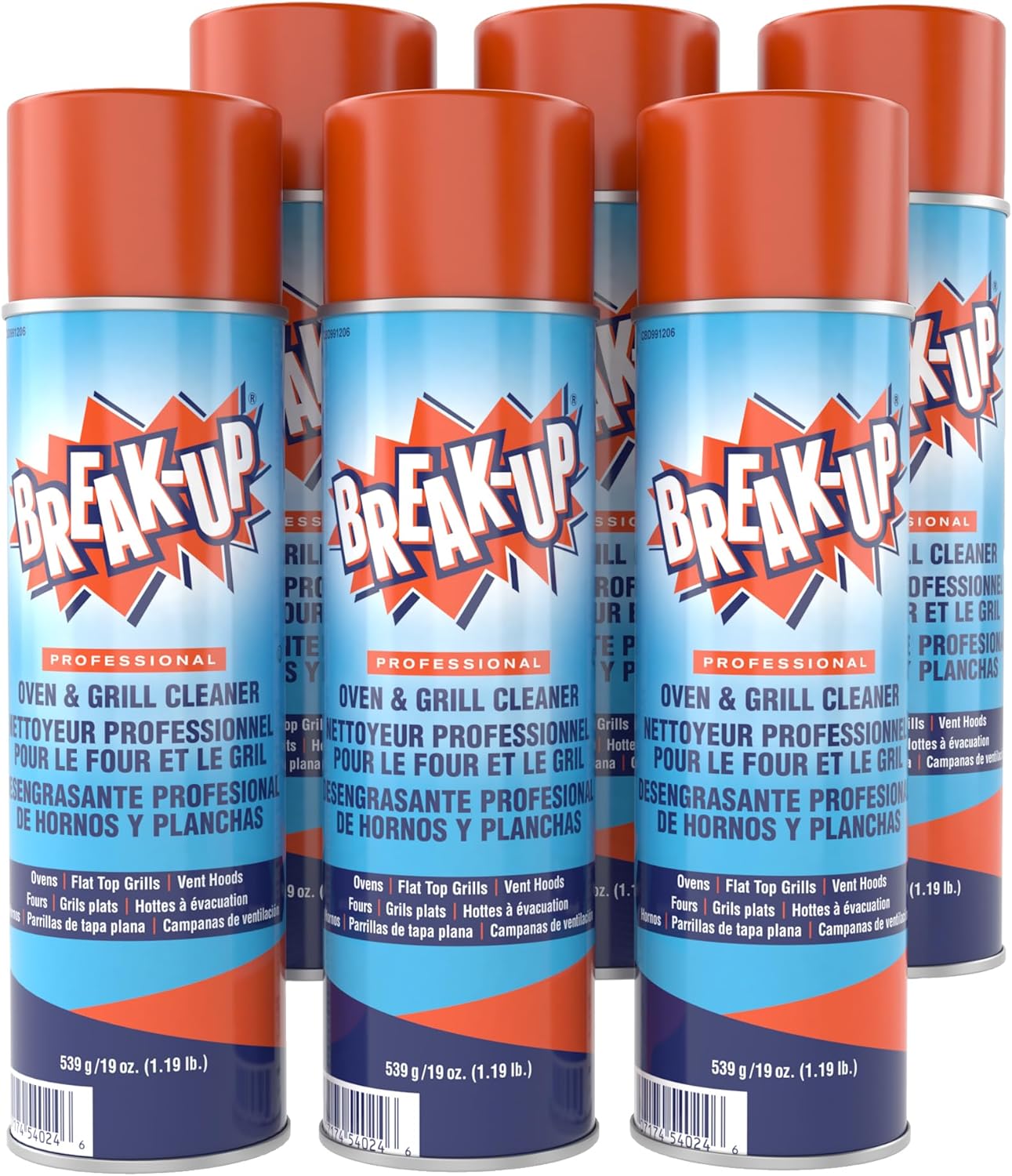 Diversey Break-Up Professional Oven & Grill Cleaner, Heavy Duty Grease Remover for Grill Grates, Ovens, Flat Tops & Vent Hoods, 19 oz Aerosol Spray