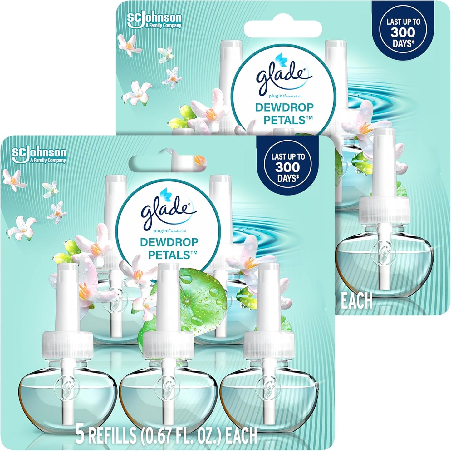 Glade PlugIns Refills Air Freshener,Coastal Sunshine Citrus, Scented and Essential Oils for Home and Bathroom, 0.67 Fl Oz, 5 Count
