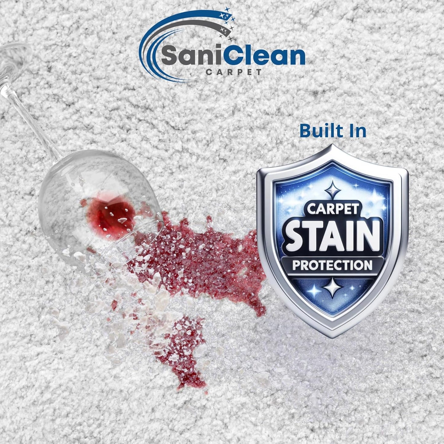 SaniClean Dry Carpet & Rug Cleaning Powder – Deep Cleans, Spill Cleanup, Spot & Stain Remover, Pet Mess | Brush In, Vacuum Out | For Large Areas Or Spot Treatment | No Harsh Chemicals