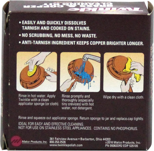 Twinkle Brass & Copper Cleaning Kit, Easy Effective Cream Formula, 4.38-Ounce (Pack of 2)