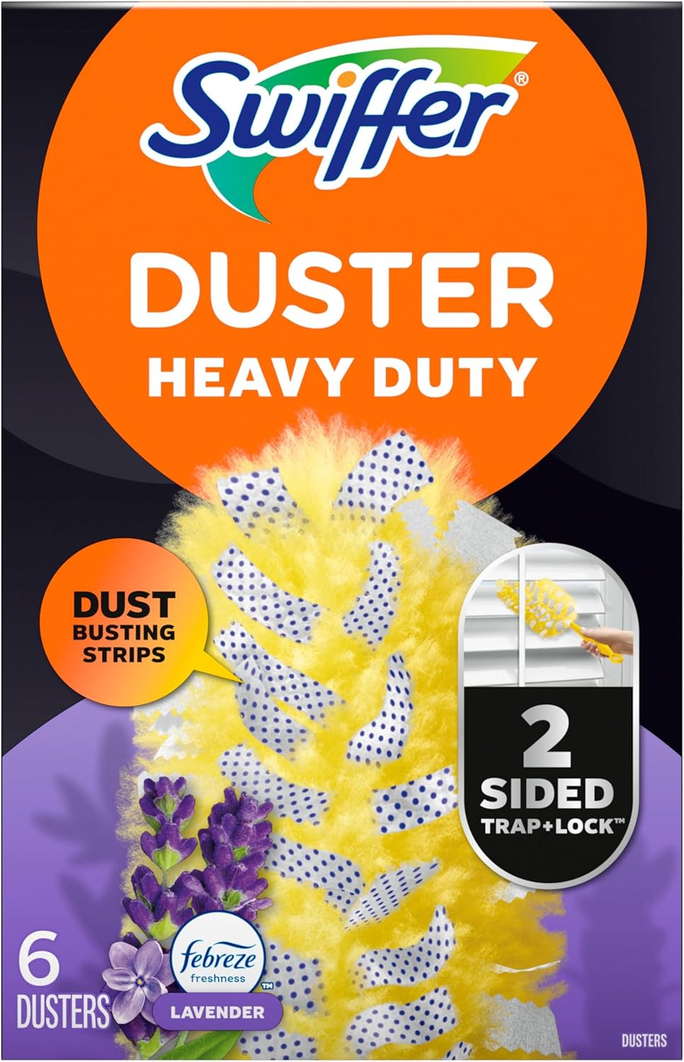 Swiffer Dusters Heavy Duty, Multi-Surface Duster Refills for Cleaning, Lavender, 6 Count