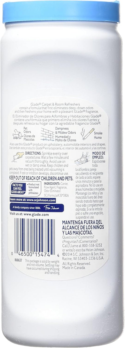 Glade Carpet and Room Refresher, Deodorizer for Home, Pets, and Smoke, Clean Linen, 32 Oz