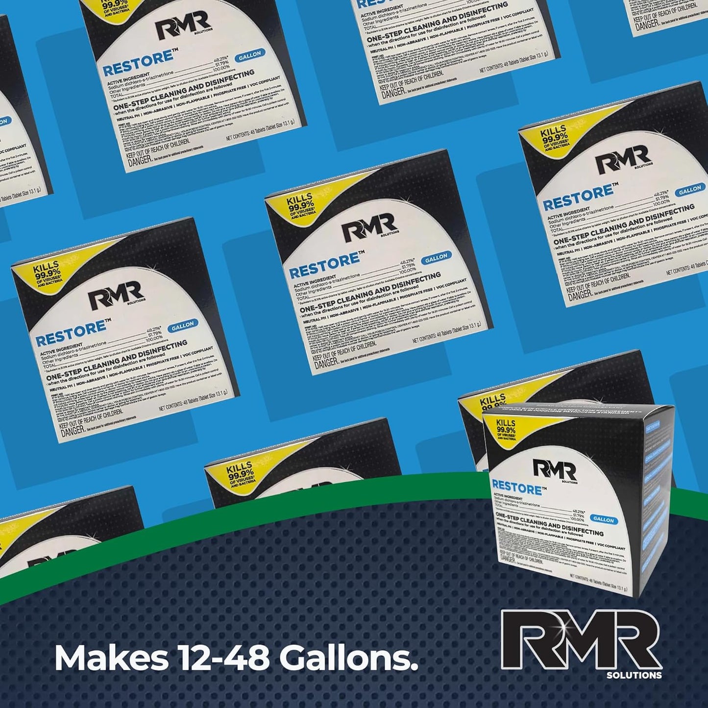 RMR Solutions RESTORE Disinfectant & Cleaner Concentrate, EPA Registered Mold Remover & Antibacterial Cleaning Solution for Kitchen, Bathroom, Floor, Home, Pet Areas, Counter, 3.34g, Makes 16 Quarts