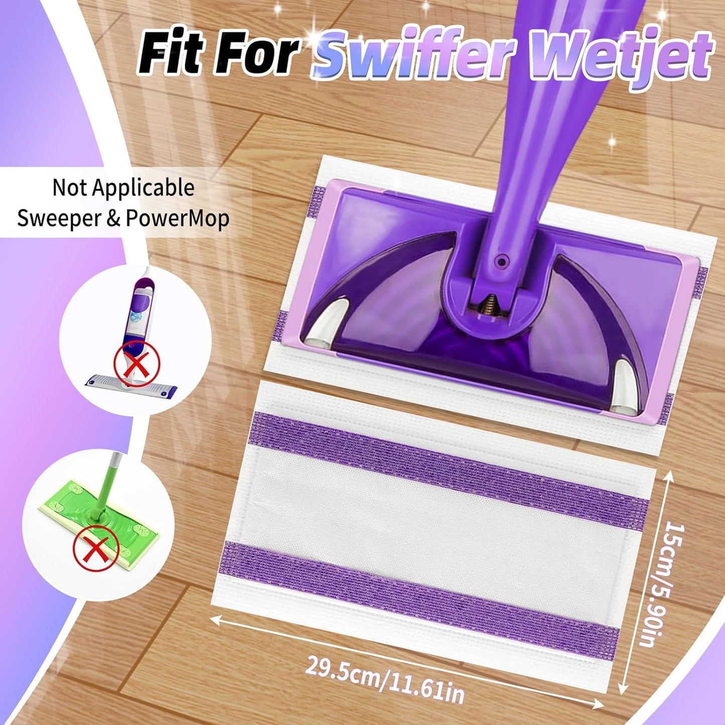 60PCS Disposable Mopping Pads Refills for Swiffer PowerMop,Replacement with Swiffer Power Mop Refills for Swiffer Power Mop Pads Multi-Surface for Floor Cleaning
