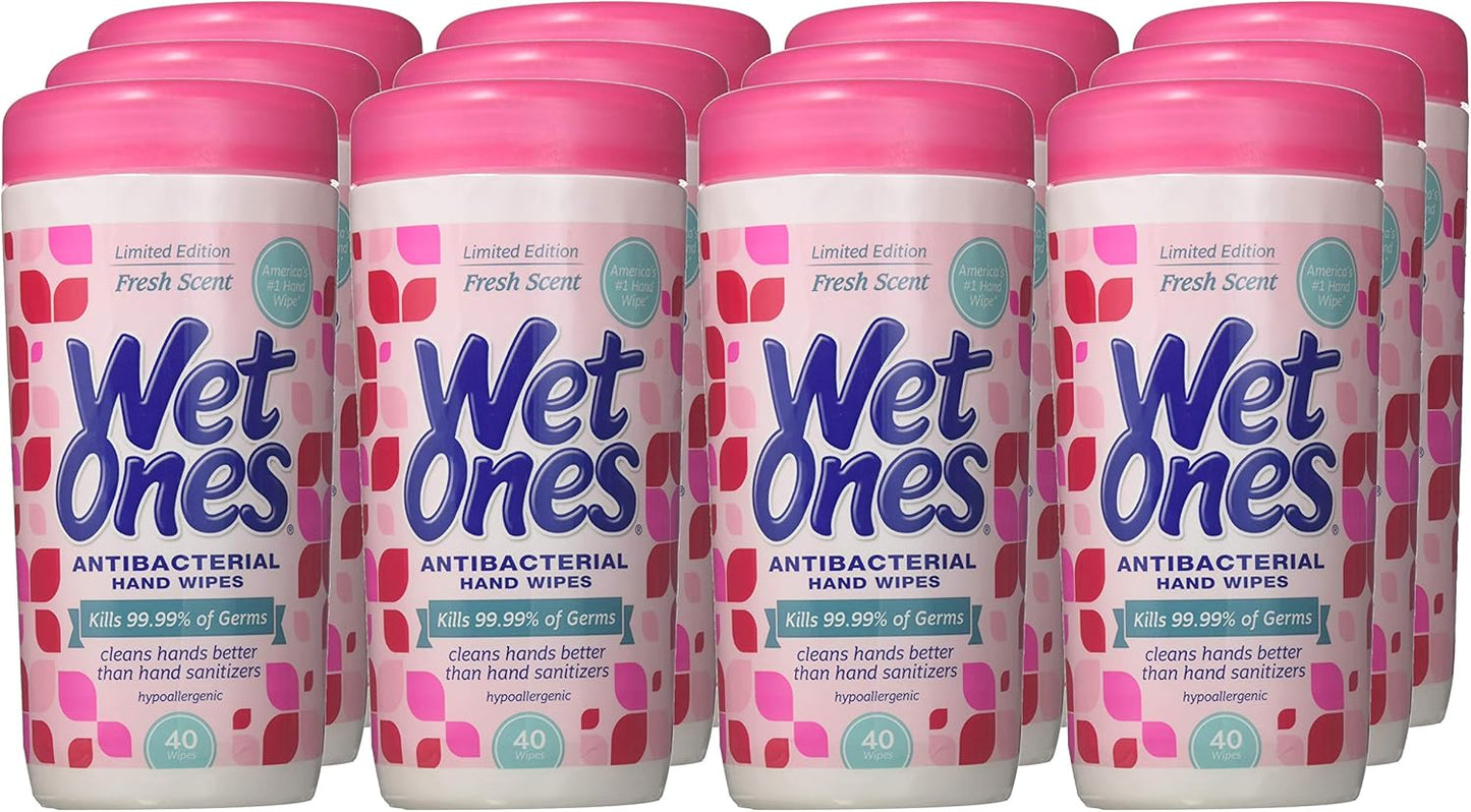 Wet Ones Antibacterial Hand Wipes, Tropical Splash Wipes, Antibacterial Wipes, Hand Sanitizer Wipes, Wet Ones Wipes, 40ct Canister